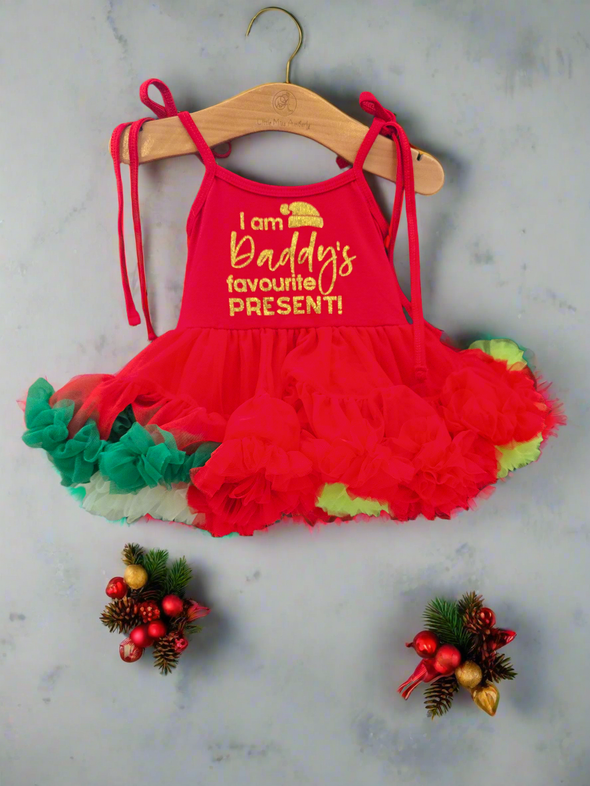 Personalised Christmas ruby red petti dress