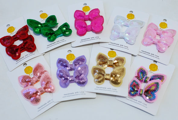 Butterfly sequin clips