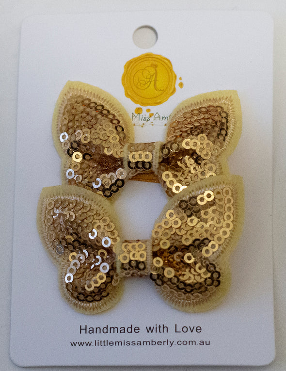 Butterfly sequin clips